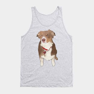 Australian Shepherd Digital Dog Drawing Tank Top